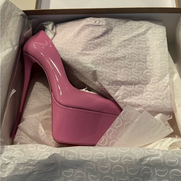 NIB Christian Louboutin Dolly Alta 160mm Pink Patent Platform Pump Size EU 37 - Picture 9 of 11